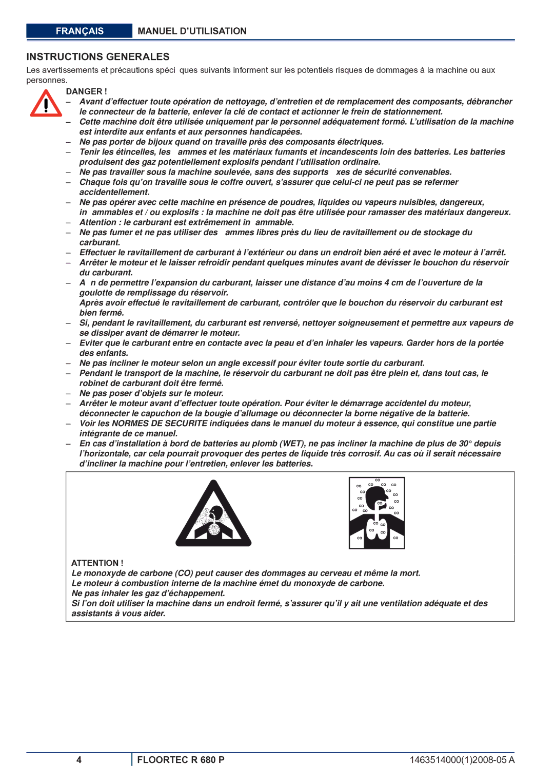 Nilfisk-ALTO R 680 P manuel dutilisation Instructions Generales 