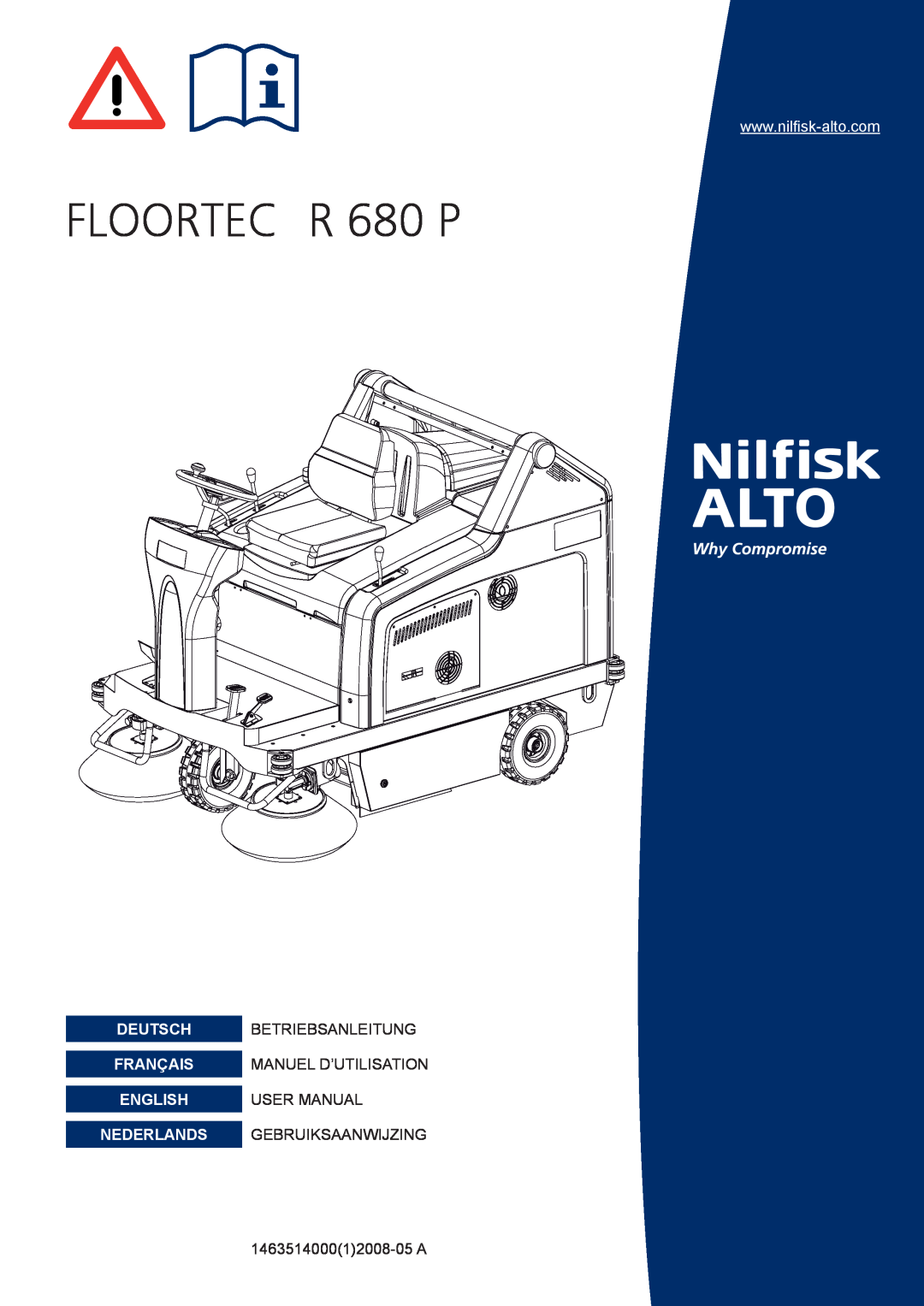 Nilfisk-ALTO R 680 P manuel dutilisation Deutsch, Betriebsanleitung, Français, Manuel D’Utilisation, English, User Manual 