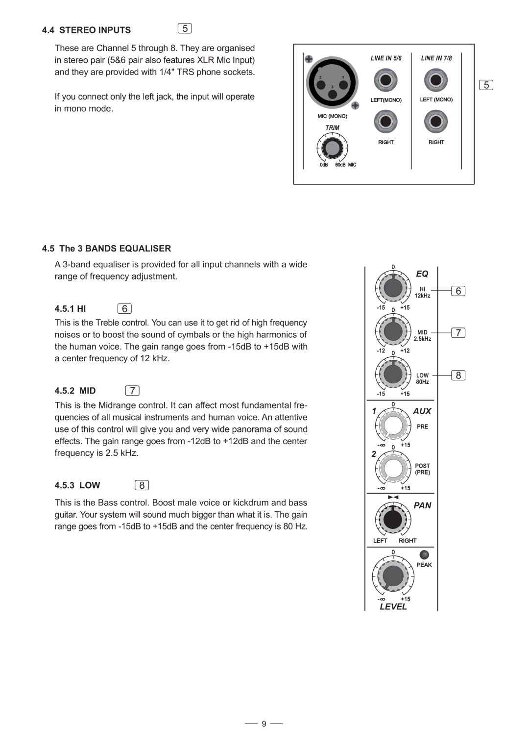 Nilfisk-ALTO S-8 user manual Stereo Inputs 