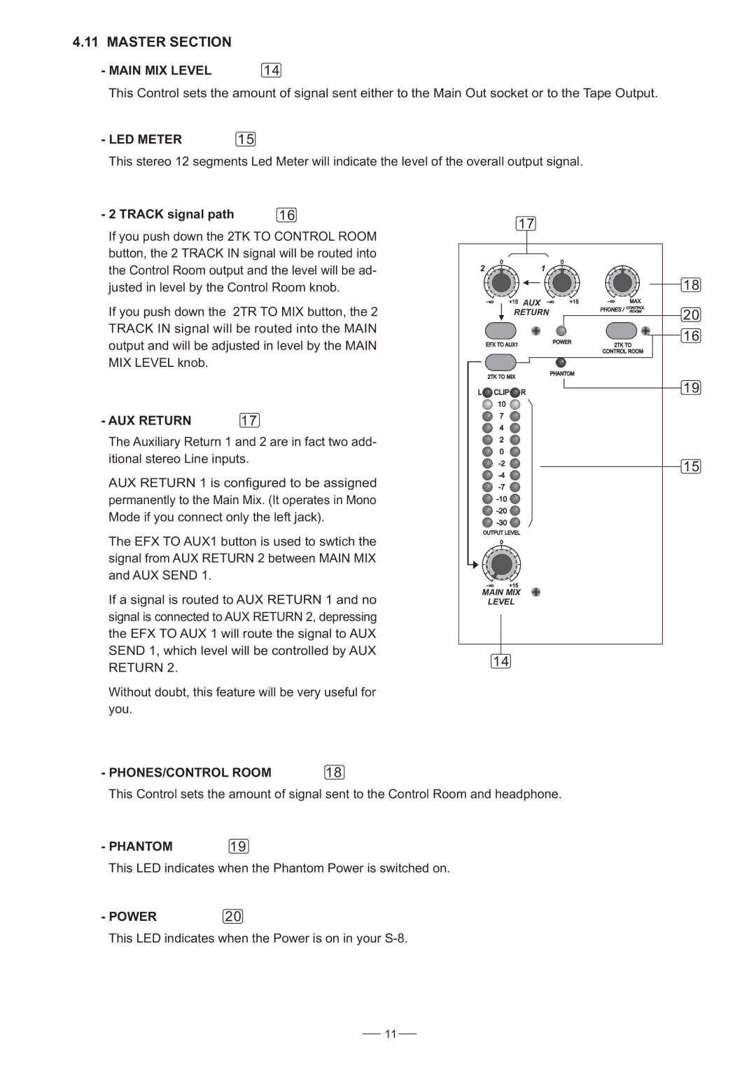 Nilfisk-ALTO S-8 user manual Master Section 