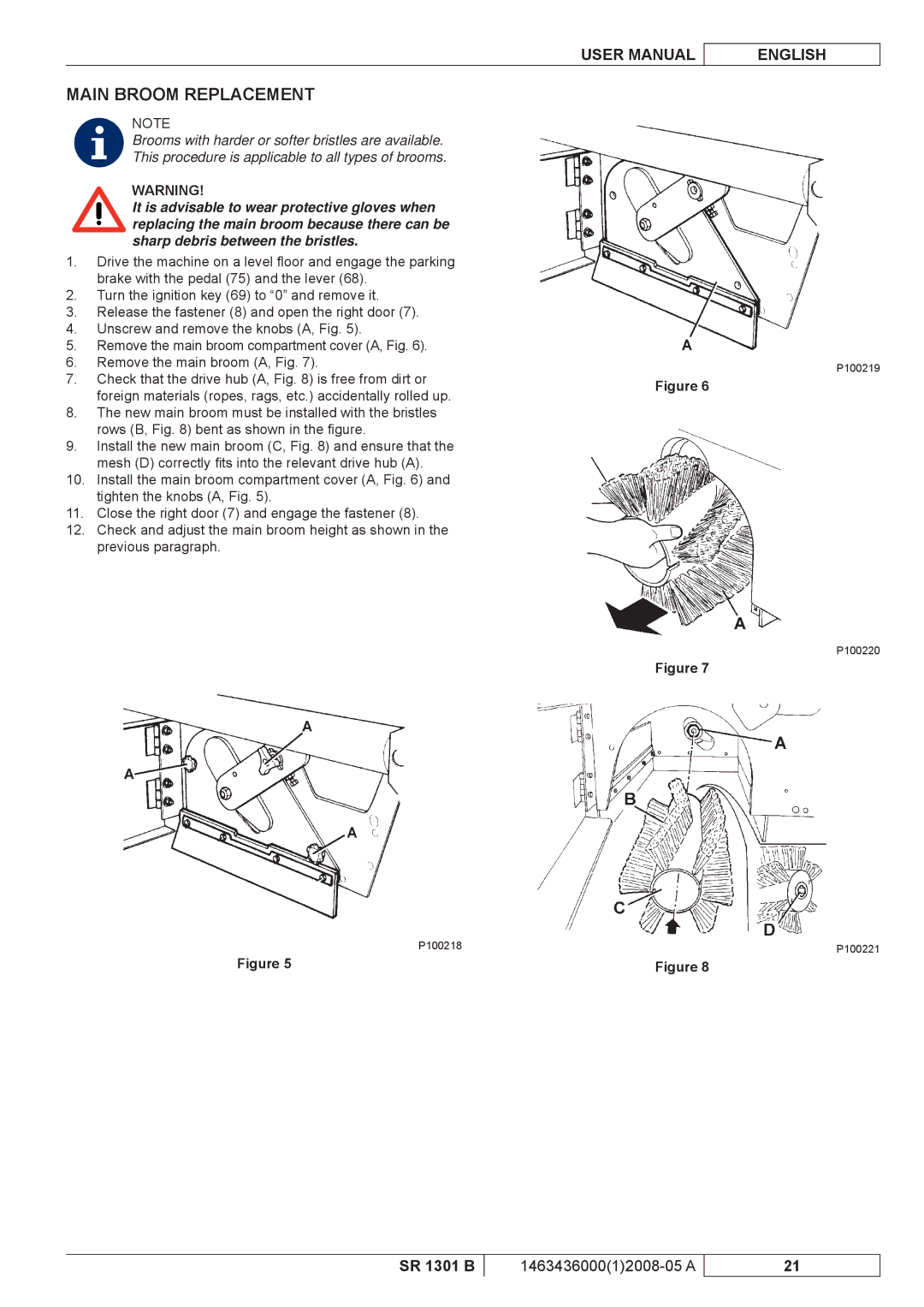 Nilfisk-ALTO SR 1301 B manuel dutilisation Main Broom Replacement 