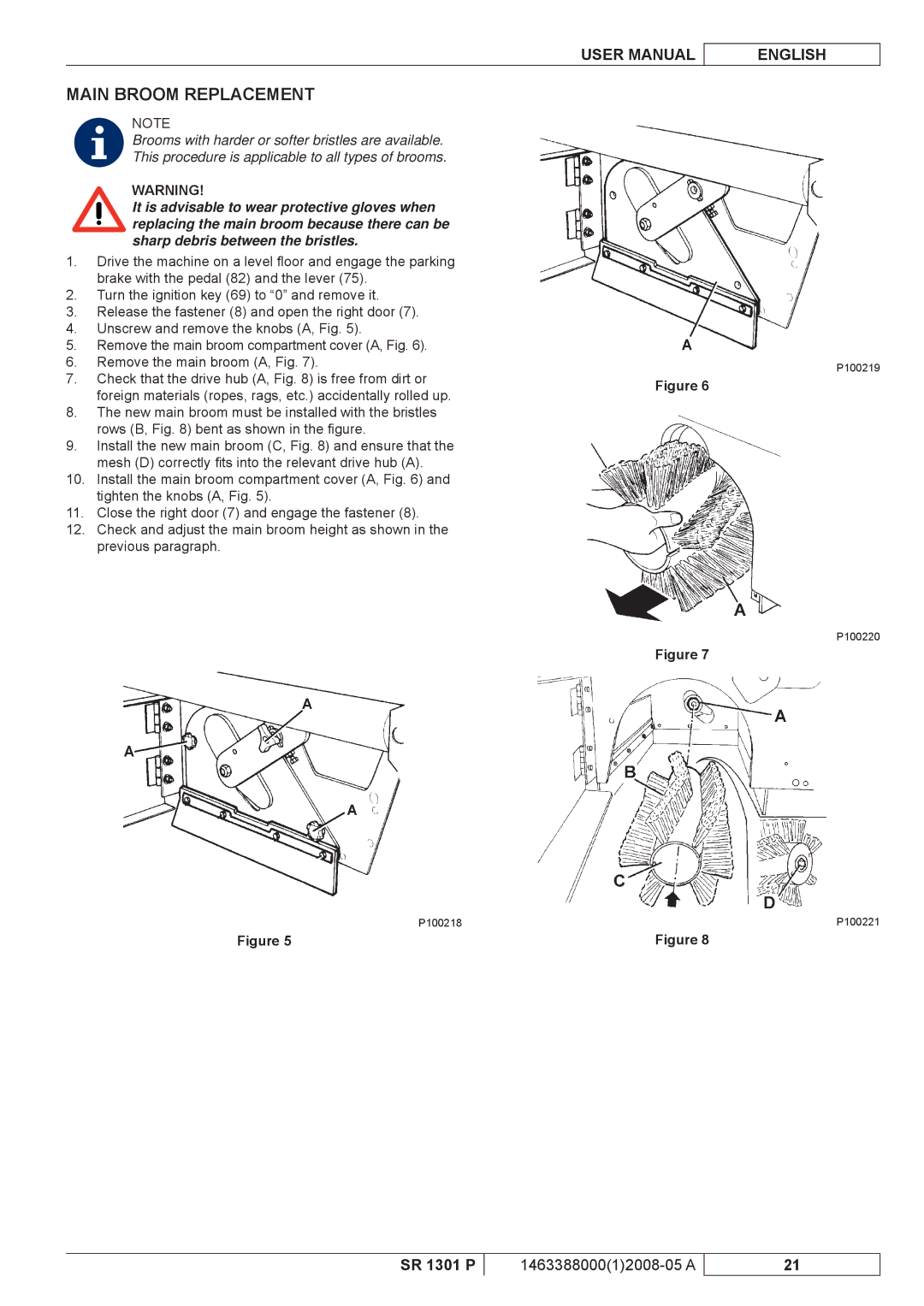 Nilfisk-ALTO SR 1301 P manuel dutilisation Main Broom Replacement 