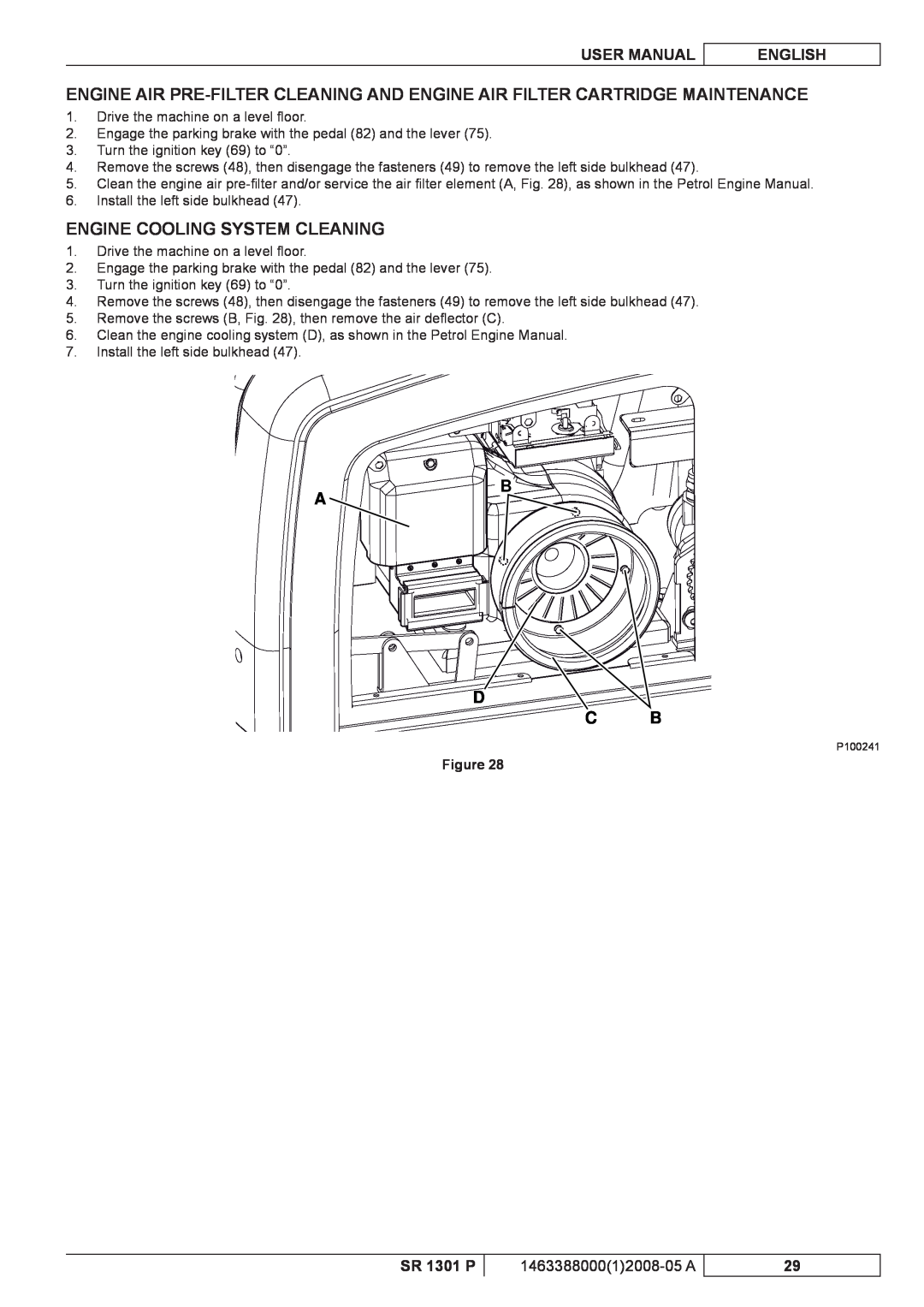 Nilfisk-ALTO SR 1301 P Engine Cooling System Cleaning, D C B, User Manual, English, 146338800012008-05 A 