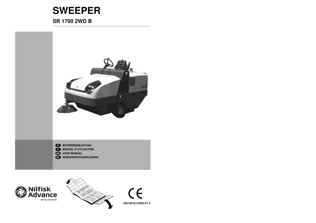 Nilfisk-ALTO SR 1700 2WD B manuel dutilisation Sweeper, 3301481612005-07 a 