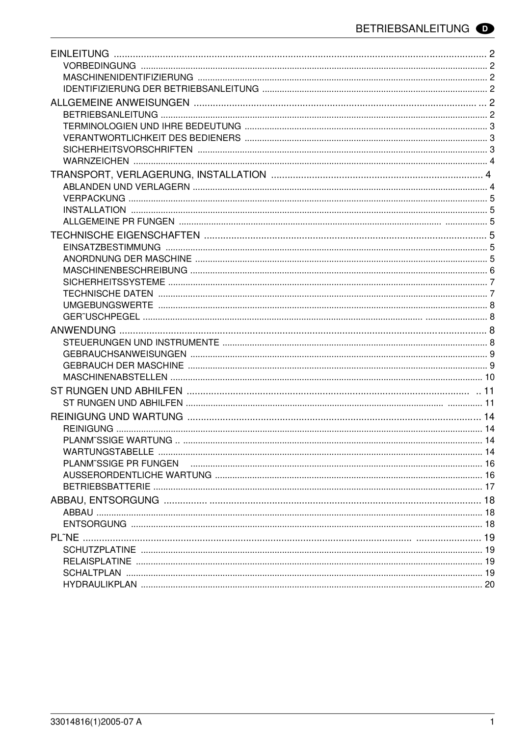 Nilfisk-ALTO SR 1700 2WD B manuel dutilisation Betriebsanleitung, Allgemeine Anweisungen 