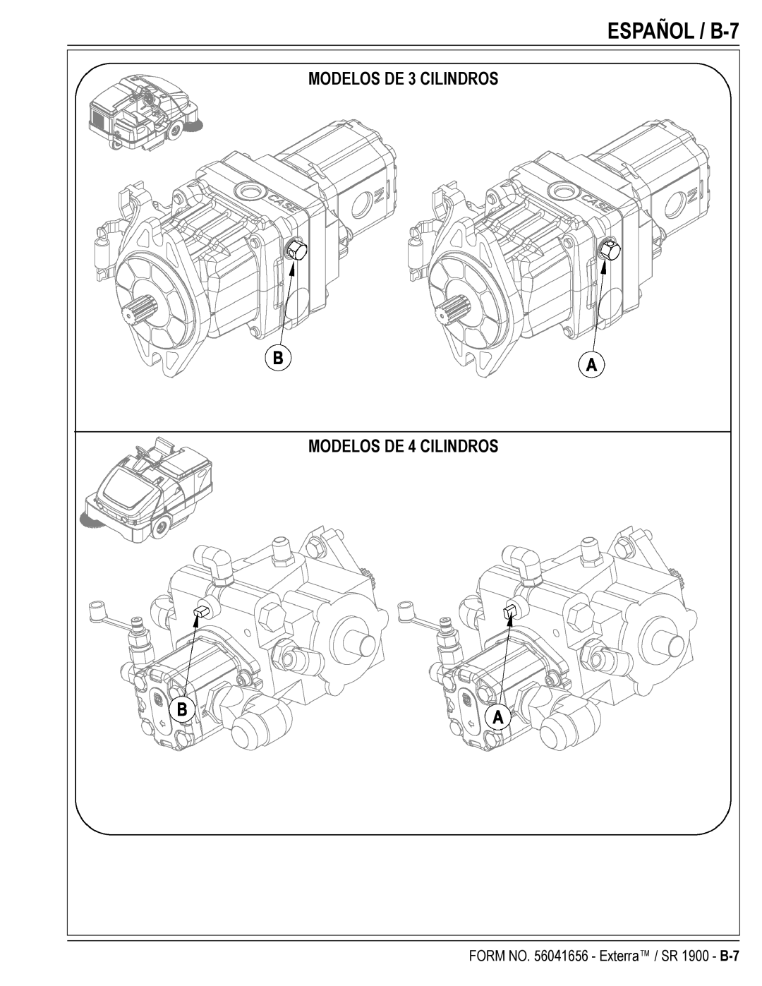 Nilfisk-ALTO SR 1900 manual Español / B-7, Modelos DE 3 Cilindros Modelos DE 4 Cilindros 