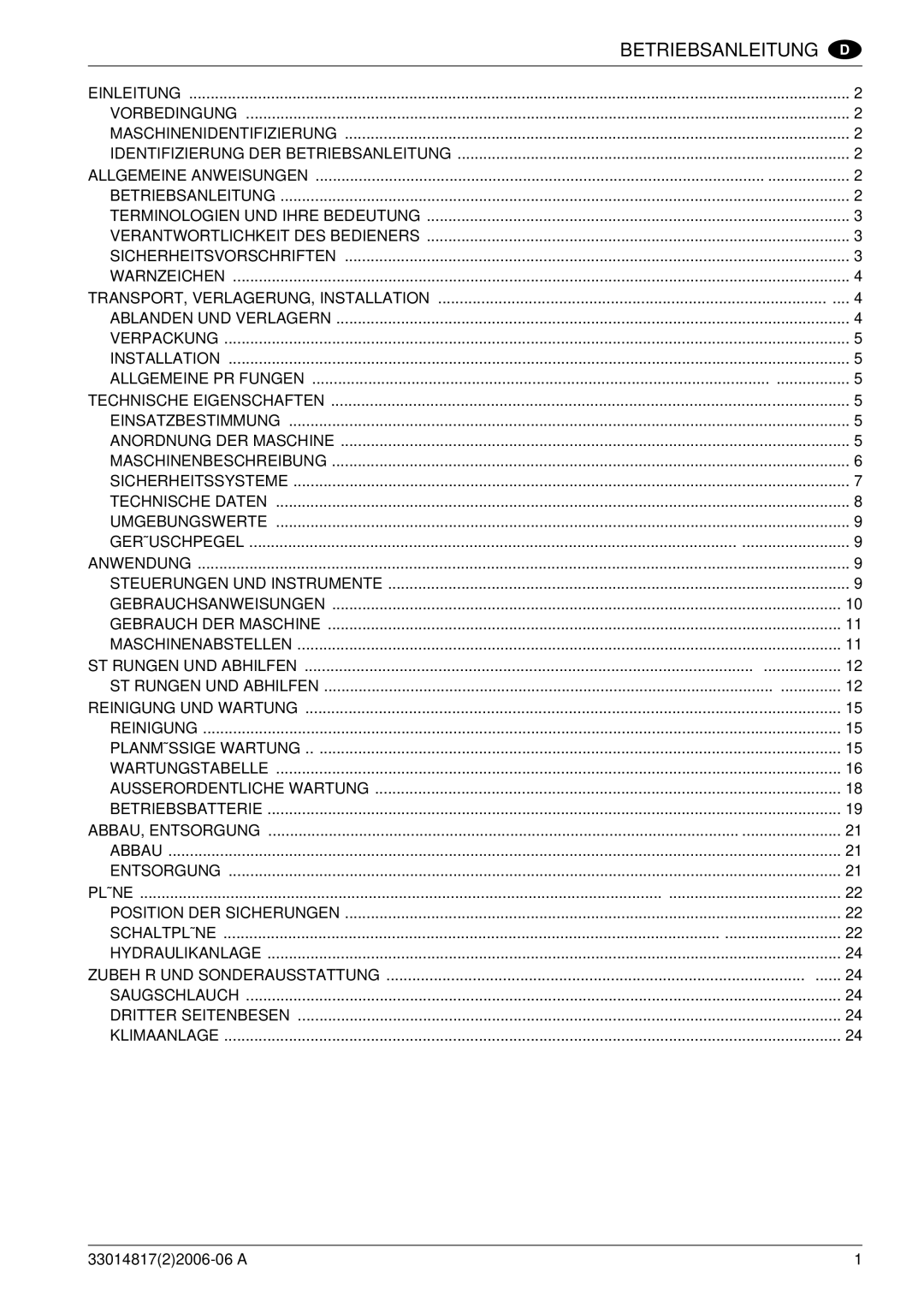 Nilfisk-ALTO SR1800C B-D manuel dutilisation Betriebsanleitung, Allgemeine Anweisungen 