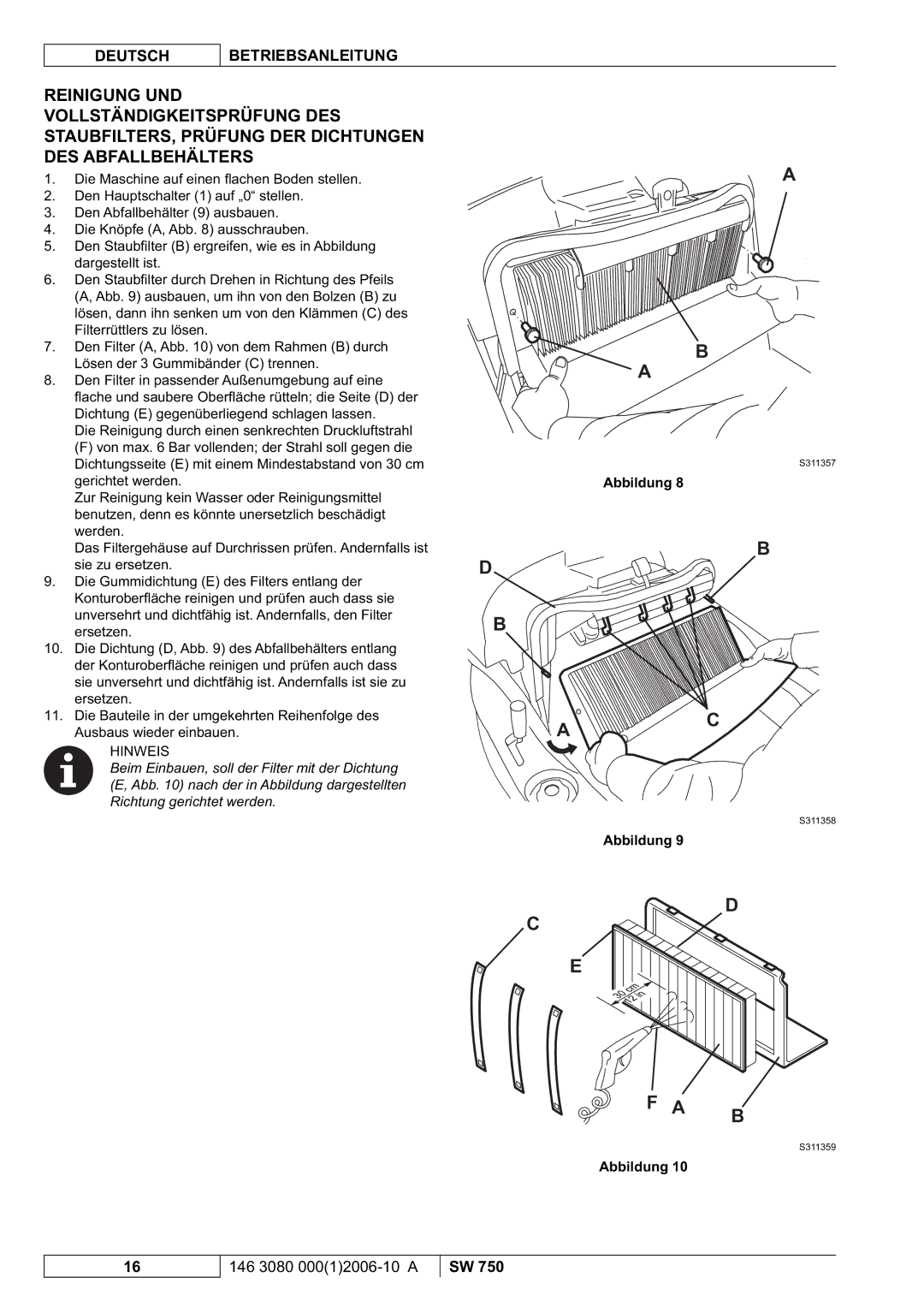 Nilfisk-ALTO SW 750 manuel dutilisation S311357 