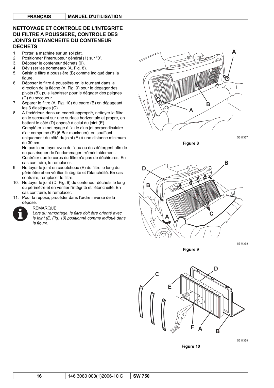 Nilfisk-ALTO SW 750 manuel dutilisation S311359 