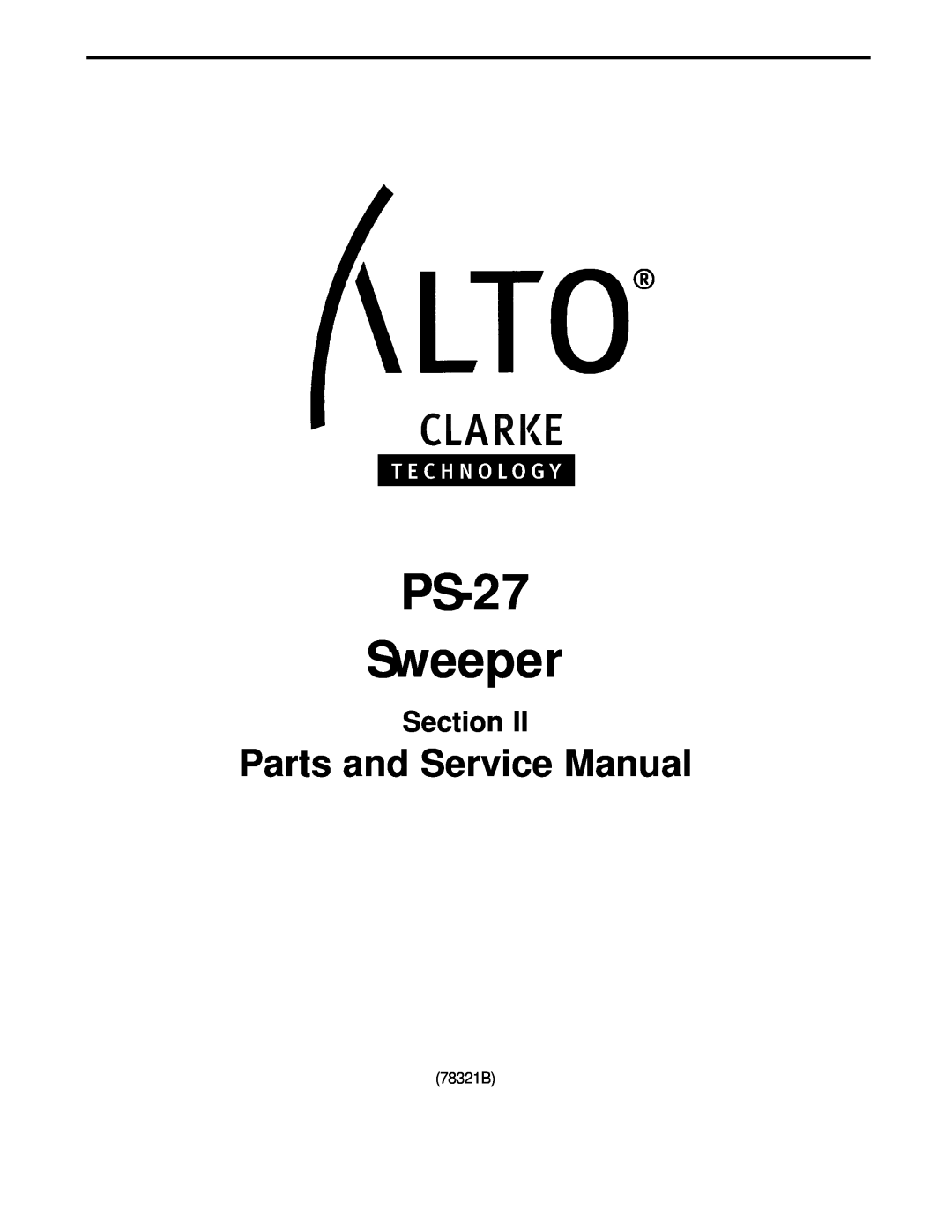 Nilfisk-ALTO Sweeper PS-27 manual PS-27 Sweeper, Section 