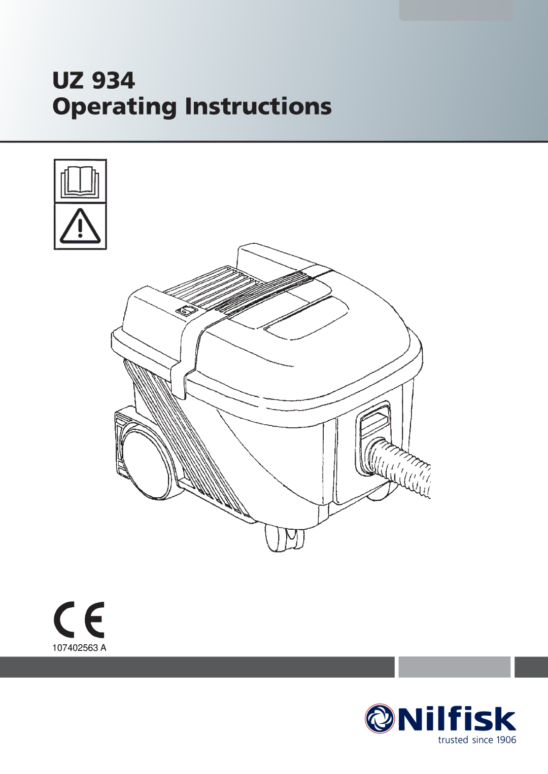 Nilfisk-ALTO UZ 934 operating instructions Operating Instructions 