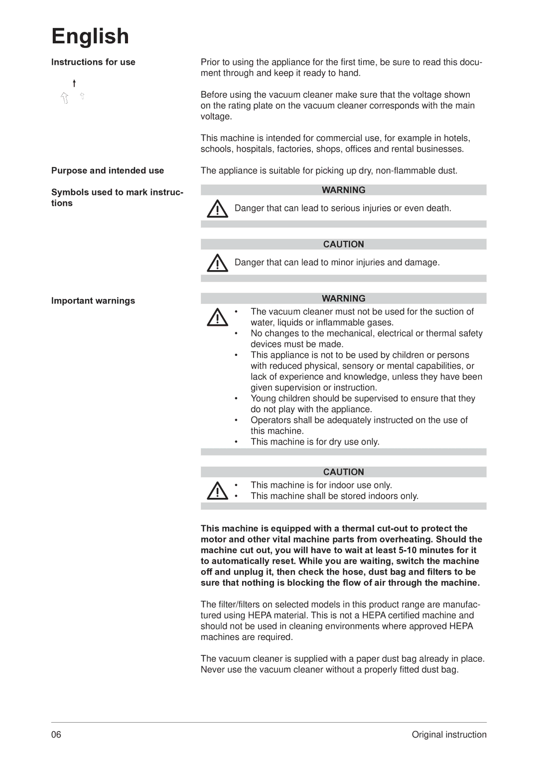 Nilfisk-ALTO UZ 934 operating instructions English 