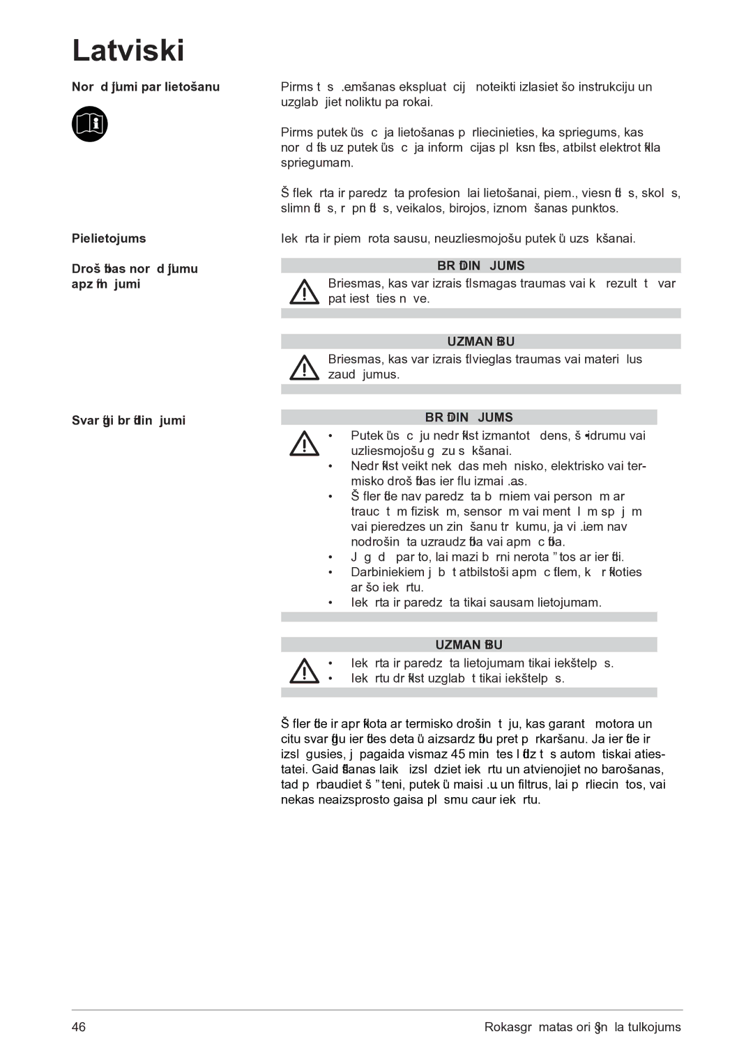 Nilfisk-ALTO VC300 user manual Latviski 