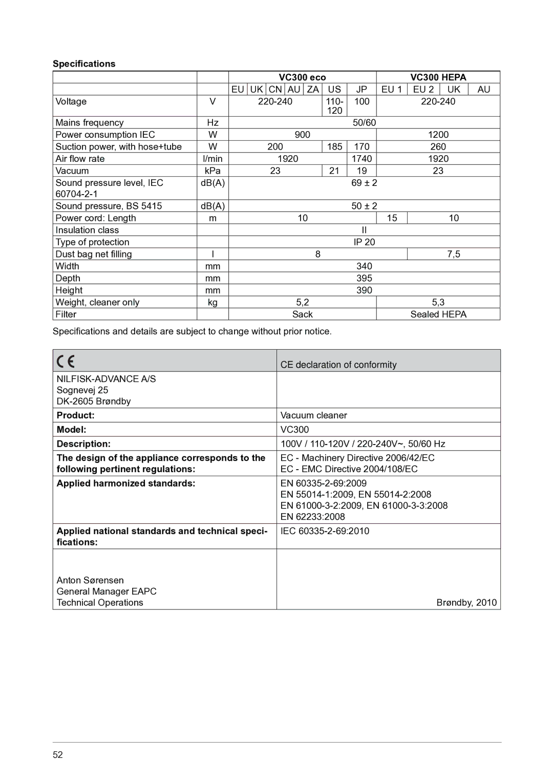 Nilfisk-ALTO user manual VC300 Hepa 