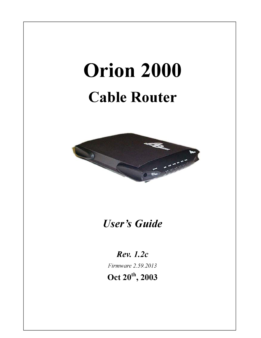 Nintendo 2000 manual Orion 