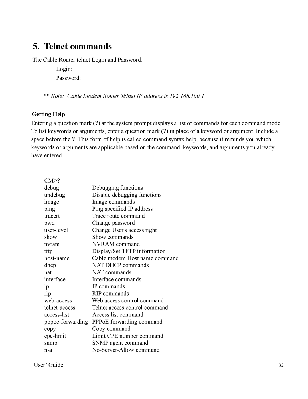 Nintendo 2000 manual Telnet commands, Getting Help 