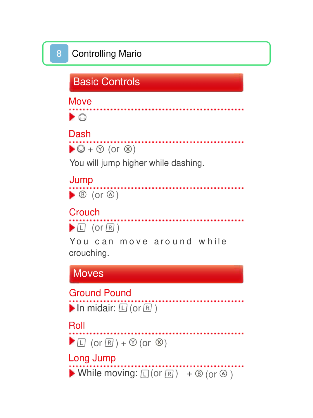 Nintendo 45496741723 manual Basic Controls, Moves 