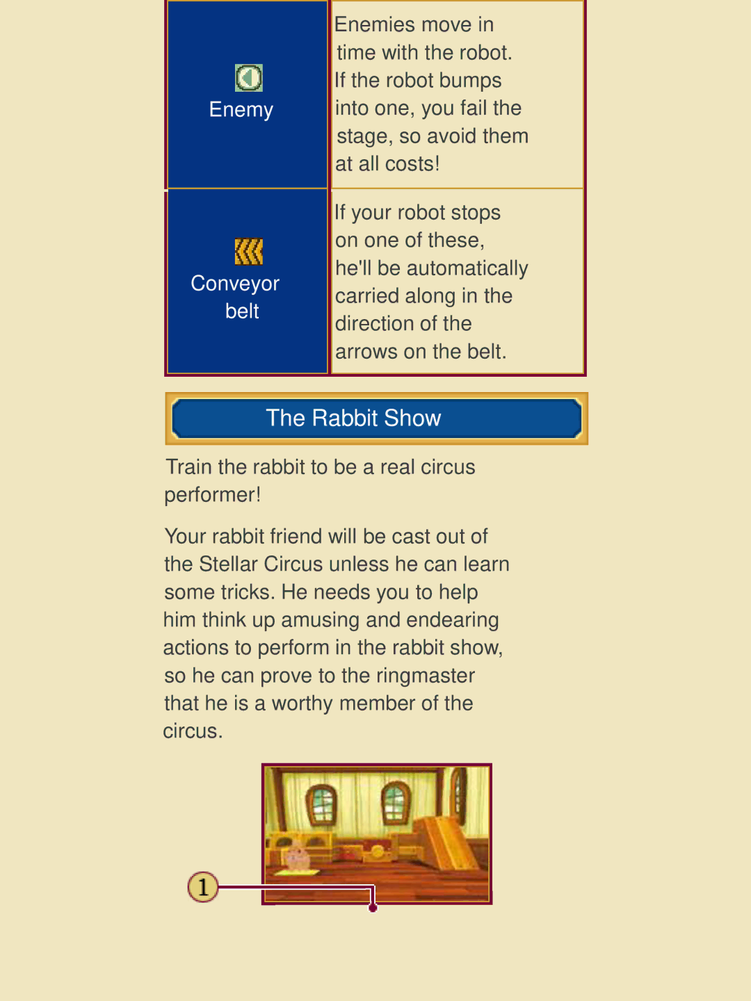 Nintendo 45496742218 manual Rabbit Show, Enemy Conveyor belt 