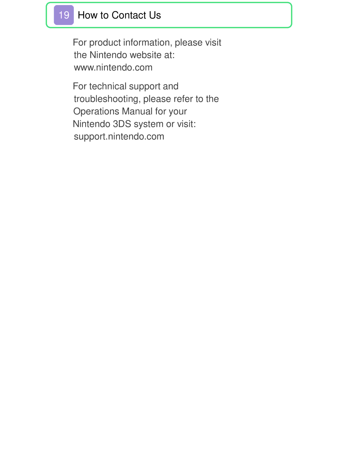 Nintendo 45496742218 manual How to Contact Us 