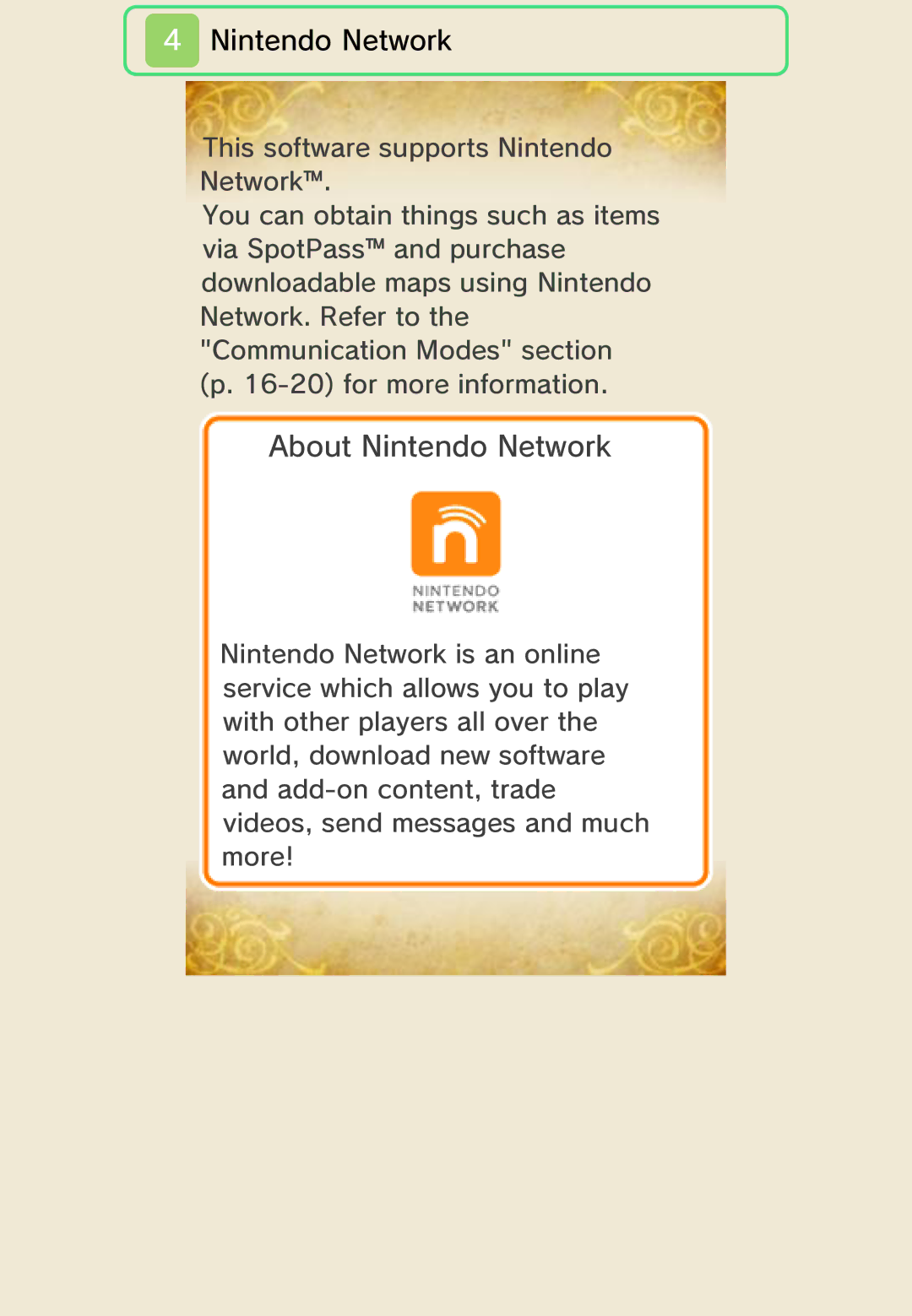 Nintendo 45496742355 manual About Nintendo Network 