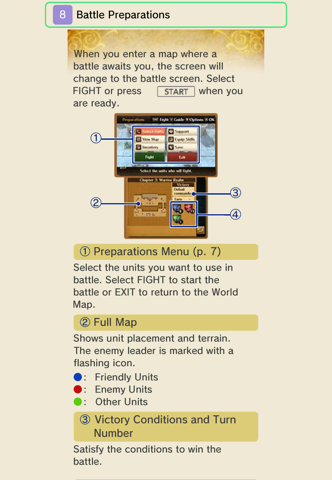 Nintendo 45496742355 manual ③ Victory Conditions and Turn Number 