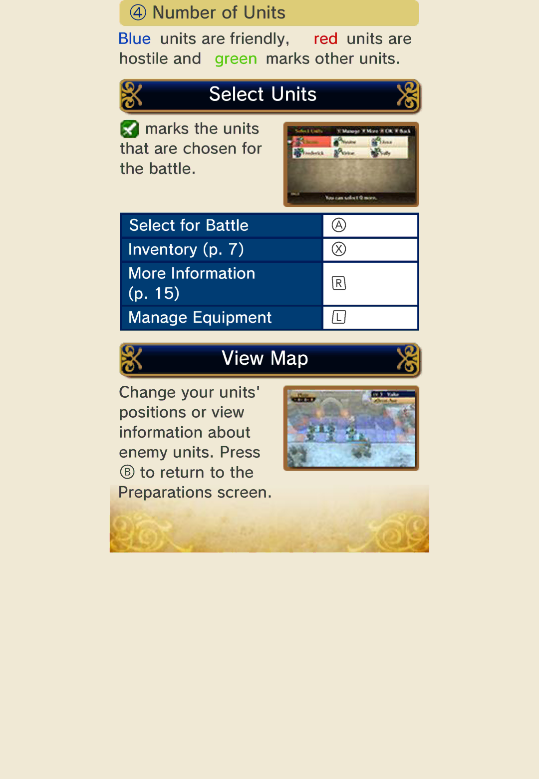 Nintendo 45496742355 manual Select Units, View Map 
