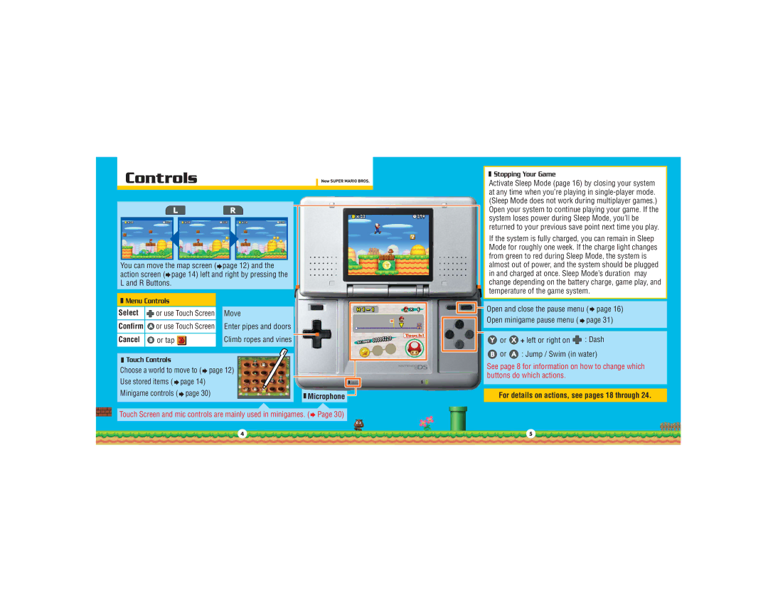 Nintendo 45496901738 manual Controls, Stopping Your Game 