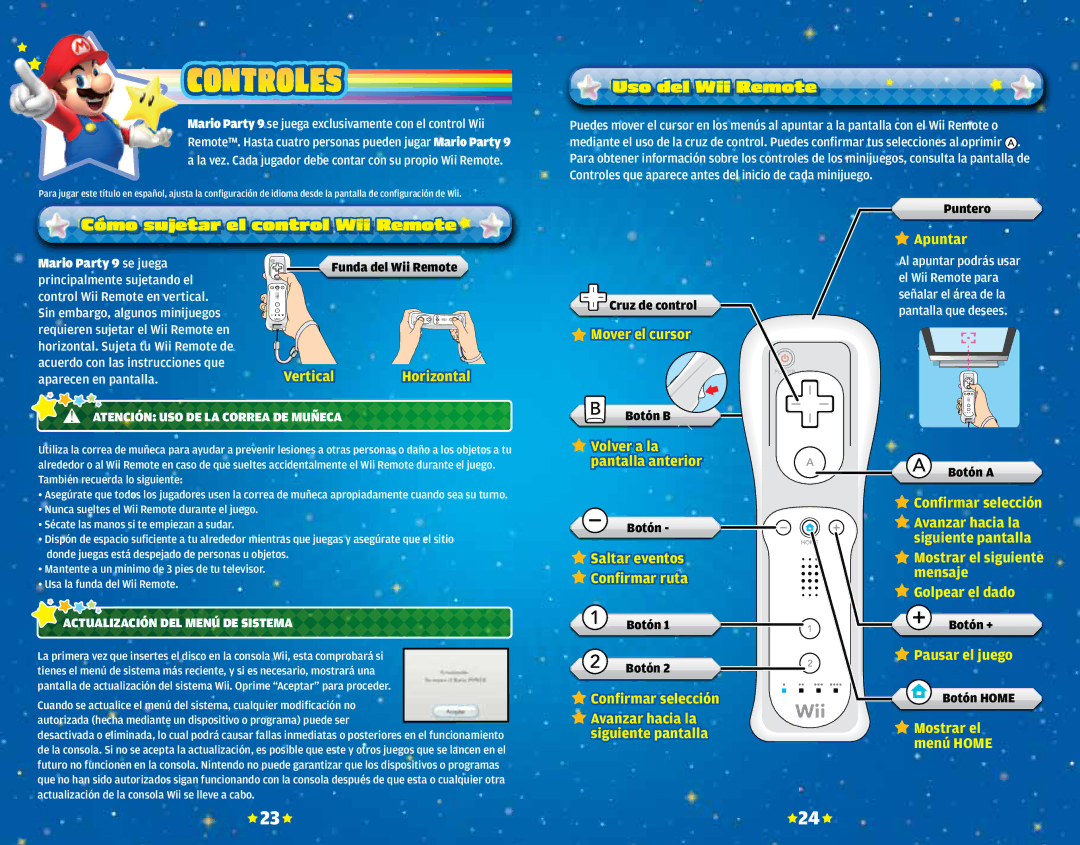 Nintendo 45496902841 Controles, Cómo sujetar el control Wii Remote Uso del Wii Remote, Atención USO DE LA Correa DE Muñeca 