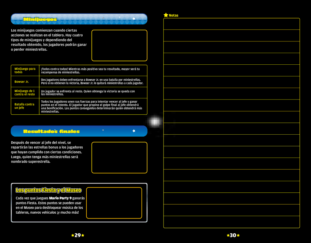 Nintendo 45496902841 Resultados finales, Los puntos Fiesta y el Museo, Recompensa de miniestrellas, Las miniestrellas 