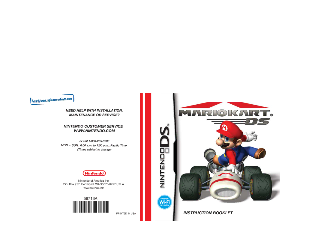 Nintendo 58713A manual Instruction Booklet 