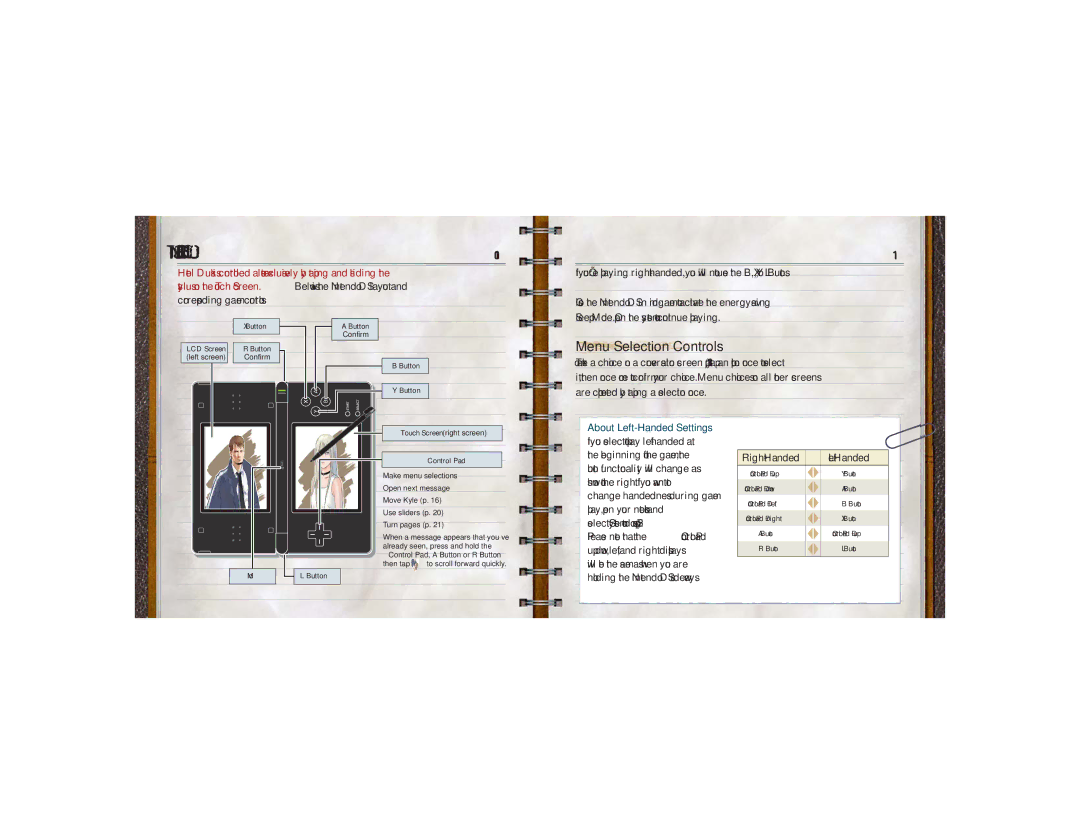 Nintendo 61313A manual Controls10, Menu Selection Controls, About Left-Handed Settings 