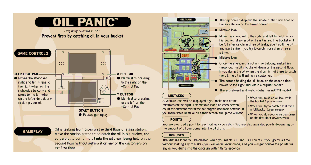 Nintendo 67376A manual Prevent fires by catching oil in your bucket, First floor 