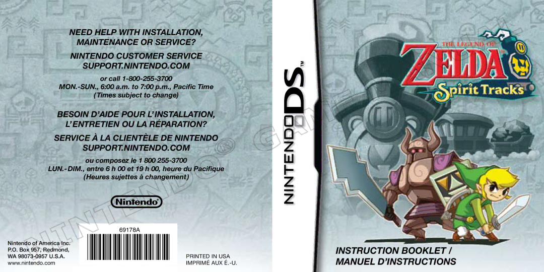 Nintendo 69178A manual Instruction Booklet / Manuel D’INSTRUCTIONS 