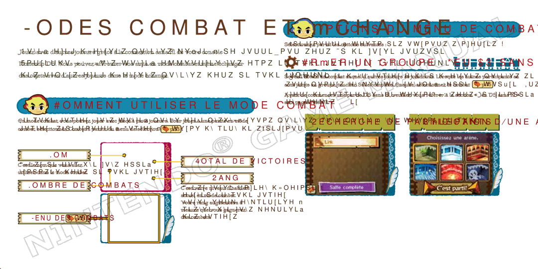 Nintendo 69178A manual Modes combat et échange, Comment utiliser le mode combat, Options du menu de combat 