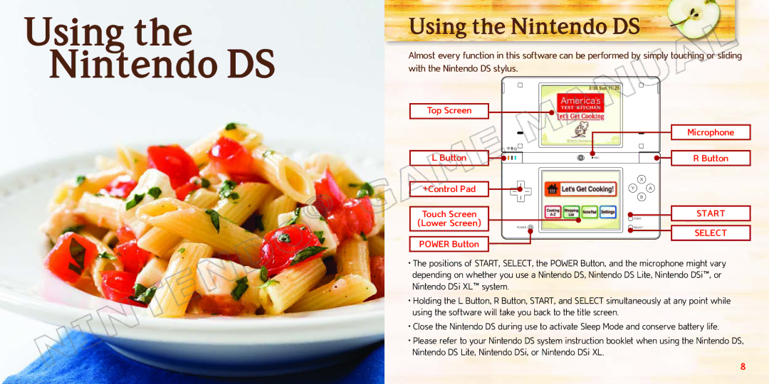 Nintendo 70277A manual Using the Nintendo DS 