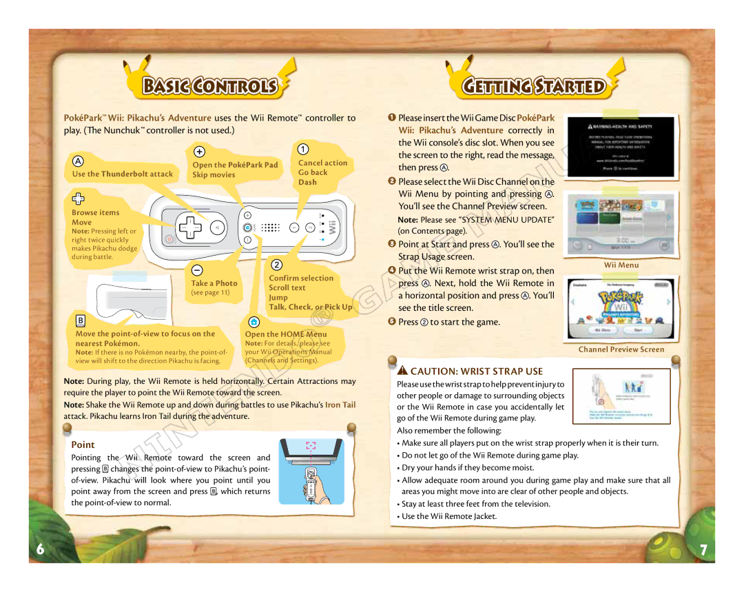 Nintendo 71573A manual Basic Controls, Getting Started, Point 
