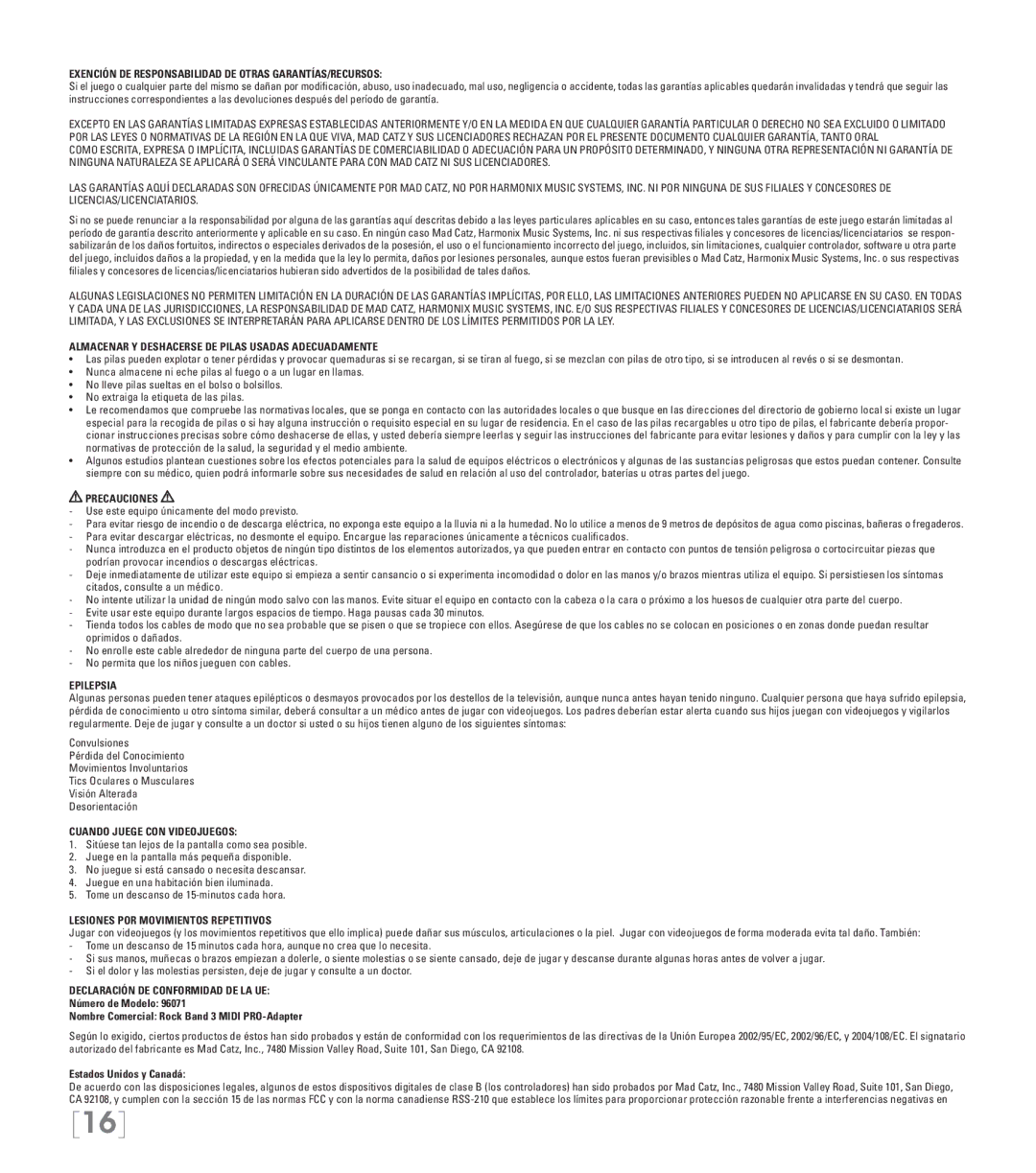 Nintendo 96071 manual Almacenar Y Deshacerse DE Pilas Usadas Adecuadamente, Precauciones, Epilepsia 