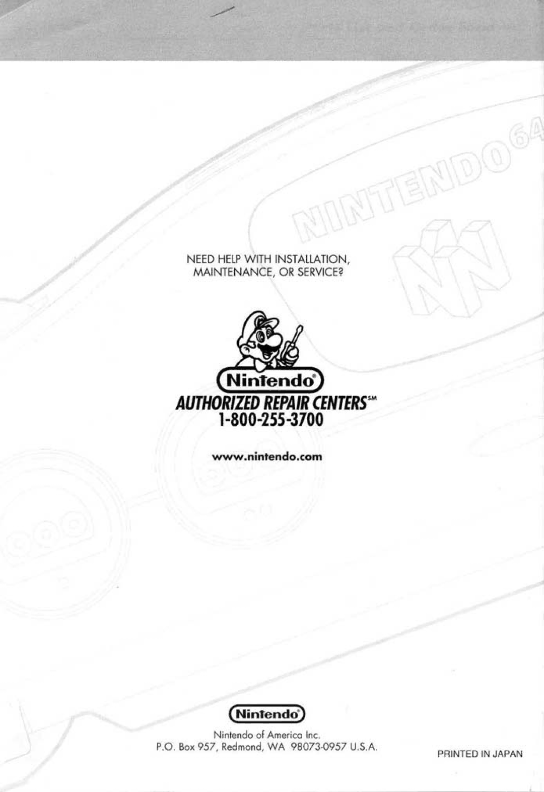 Nintendo ebay_Nintendo64SmokeGreyConsole manual 