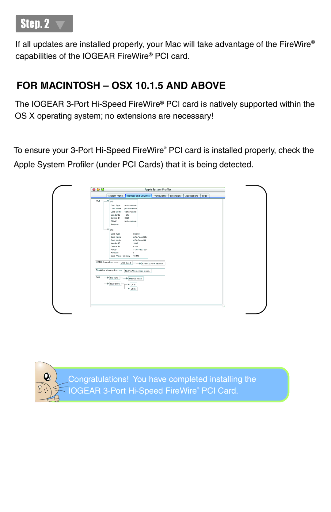 Nintendo GIC430F quick start For Macintosh OSX 10.1.5 and Above 