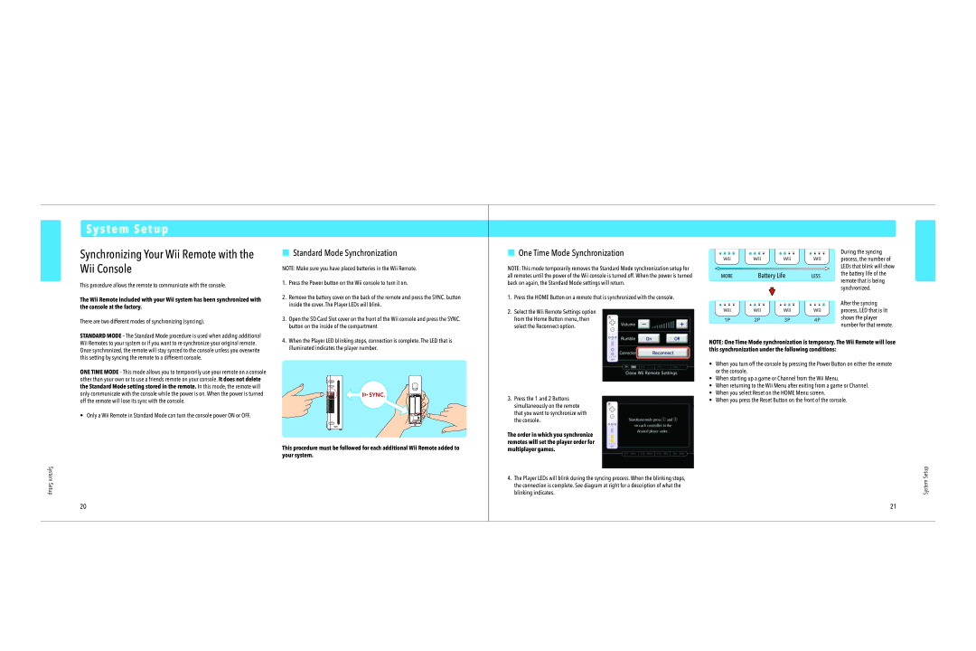 Nintendo RVLSRAAK, RVKSKAAH, RVKSKAAU Synchronizing Your Wii Remote with the Wii Console, Standard Mode Synchronization 