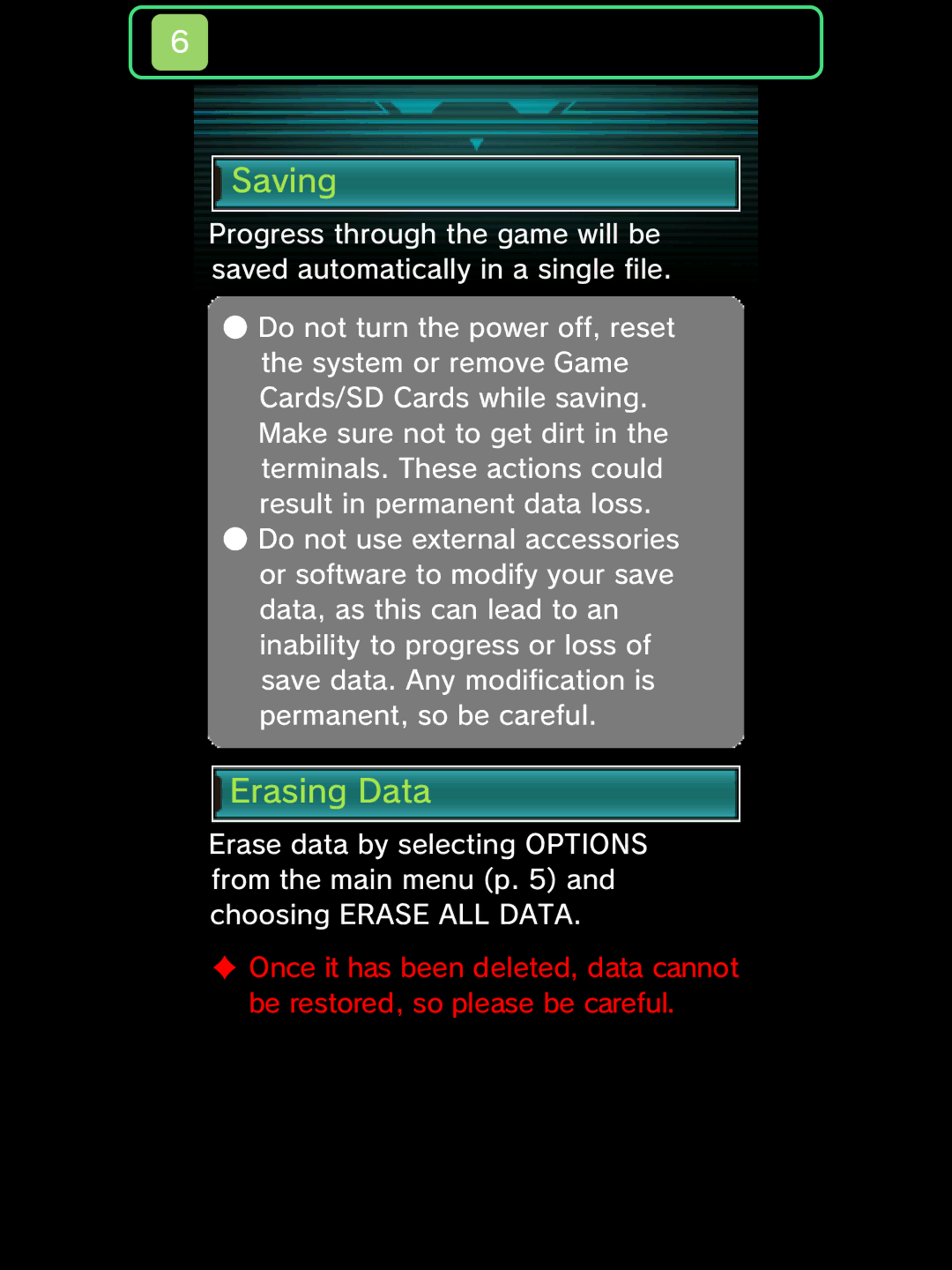 Nintendo Star Fox 64 3D manual Saving, Erasing Data 