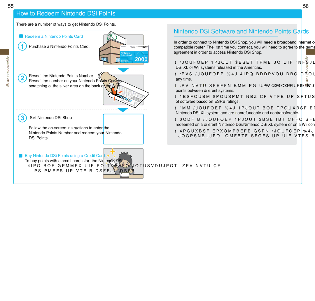 Nintendo DSi XL, UTLSBKA manual How to Redeem Nintendo DSi Points, There are a number of ways to get Nintendo DSi Points 