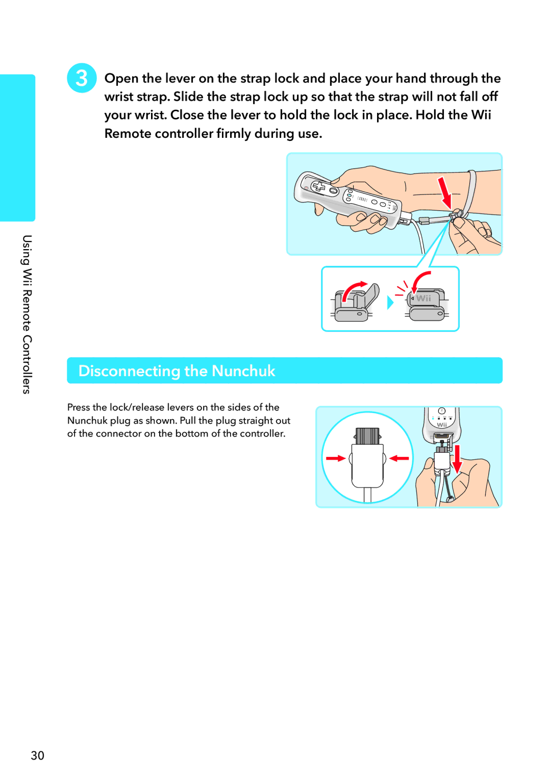 Nintendo WUPSWAAB manual Disconnecting the Nunchuk 