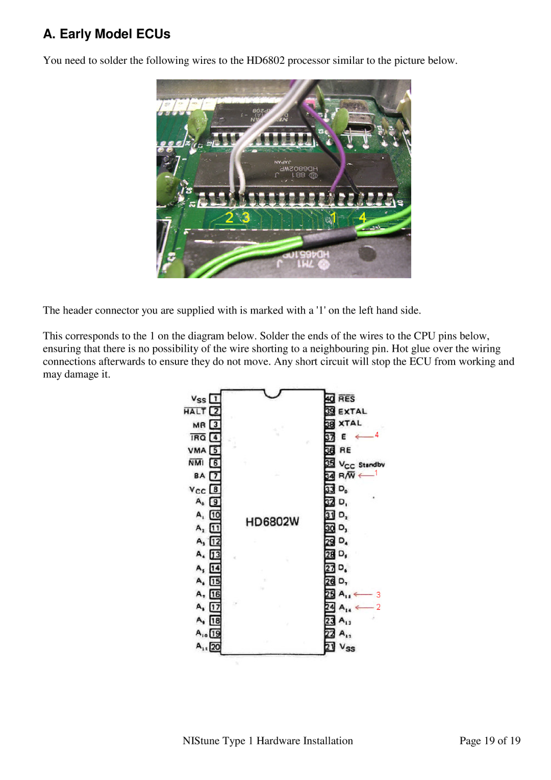 Nissan 6303, 6802 installation manual Early Model ECUs 