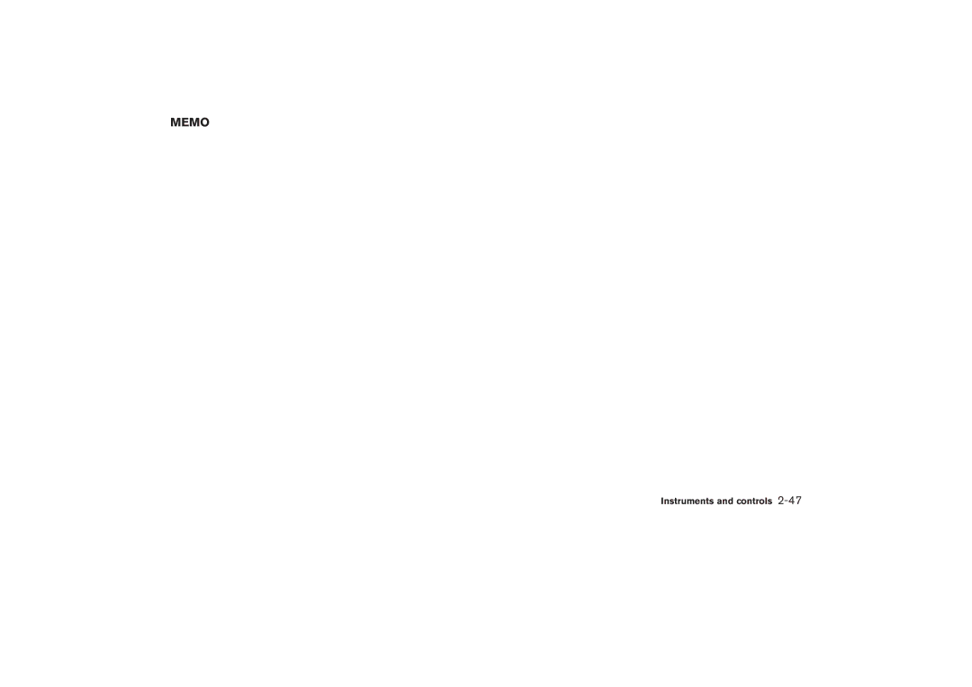 Nissan Z33-D owner manual Memo 