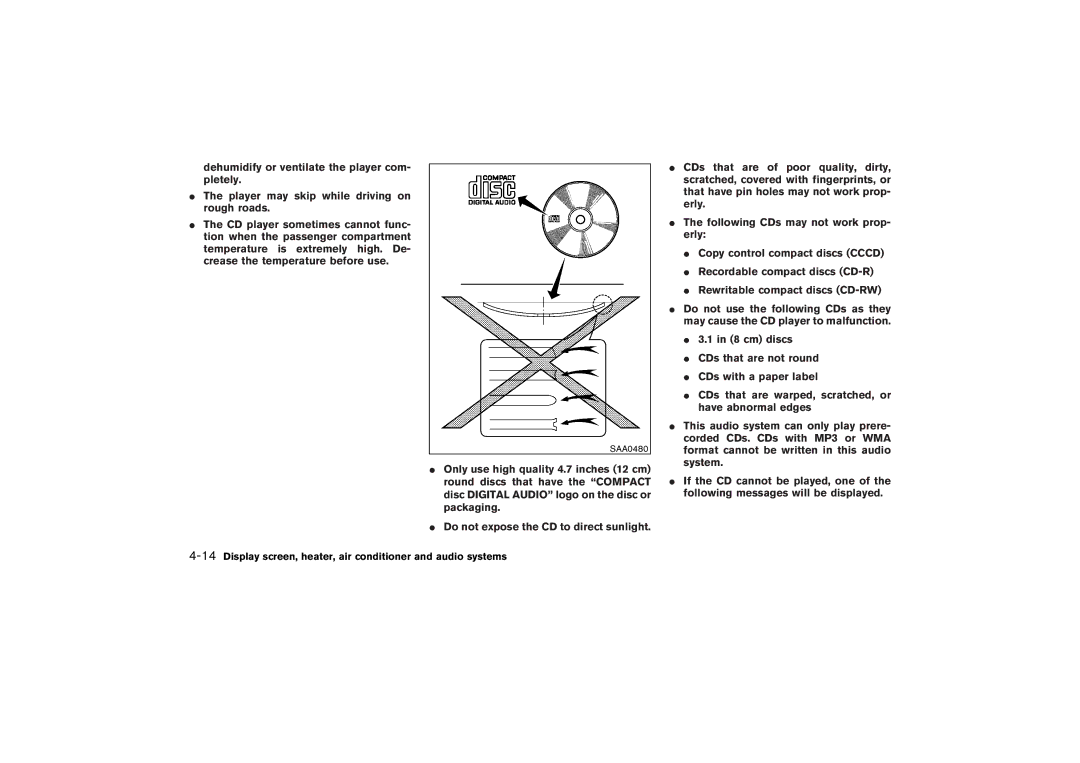 Nissan Z33-D owner manual SAA0480 