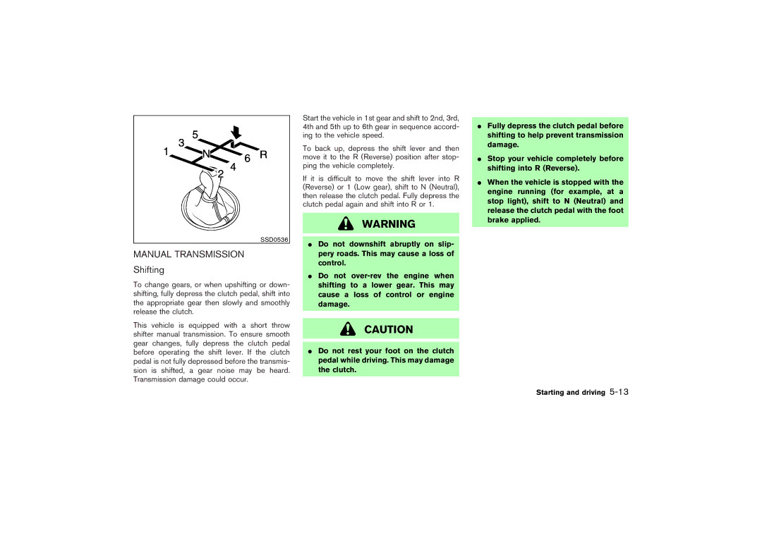 Nissan Z33-D owner manual SSD0536 