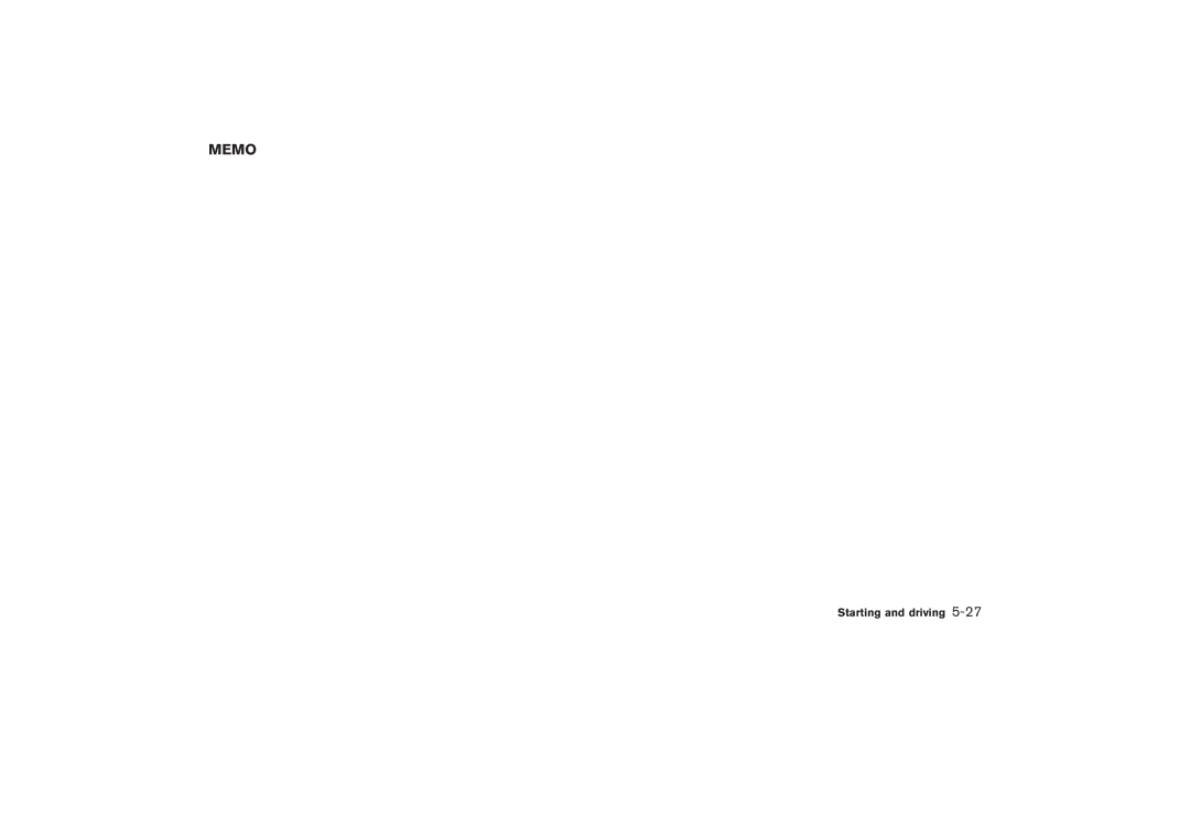 Nissan Z33-D owner manual Memo 