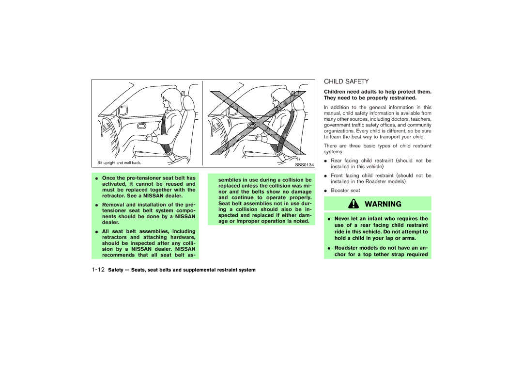 Nissan Z33-D owner manual Child Safety 