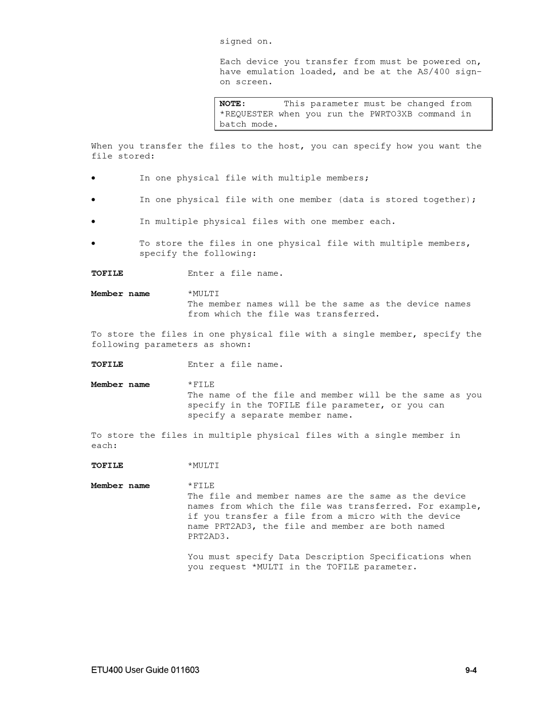 Nlynx ETU400 manual Member name, Multi, File, PRT2AD3 